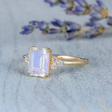 Load image into Gallery viewer, 14Kt Rose gold Moonstone diamond ring by diamtrendz