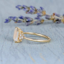 Load image into Gallery viewer, 14Kt Rose gold Moonstone diamond ring by diamtrendz