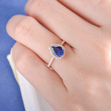 Load image into Gallery viewer, 14Kt Rose gold designer Sapphire diamond ring by diamtrendz