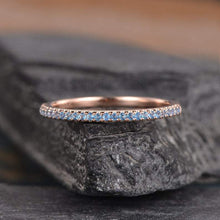 Load image into Gallery viewer, 14Kt Rose gold designer Blue Topaz Half Eternity ring by diamtrendz