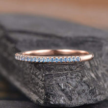 Load image into Gallery viewer, 14Kt Rose gold designer Blue Topaz Half Eternity ring by diamtrendz