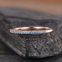 Load image into Gallery viewer, 14Kt Rose gold designer Blue Topaz Half Eternity ring by diamtrendz