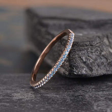 Load image into Gallery viewer, 14Kt Rose gold designer Blue Topaz Half Eternity ring by diamtrendz