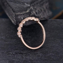 Load image into Gallery viewer, 14Kt Rose gold designer Cluster Half Eternity Natural diamond ring by diamtrendz