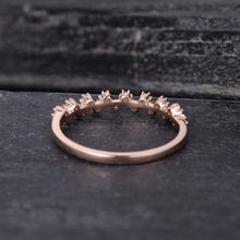 Load image into Gallery viewer, 14Kt Rose gold designer Cluster Half Eternity Natural diamond ring by diamtrendz