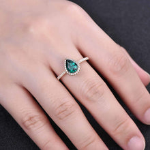 Load image into Gallery viewer, 14Kt Rose gold designer Emerald diamond ring by diamtrendz