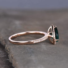 Load image into Gallery viewer, 14Kt Rose gold designer Emerald diamond ring by diamtrendz