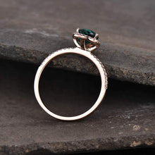Load image into Gallery viewer, 14Kt Rose gold designer Emerald diamond ring by diamtrendz