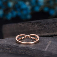 Load image into Gallery viewer, 14Kt Rose gold designer Half Eternity Infinity Natural diamond ring by diamtrendz