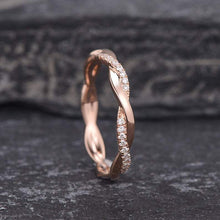 Load image into Gallery viewer, 14Kt Rose gold designer Eternity Infinity diamond ring by diamtrendz