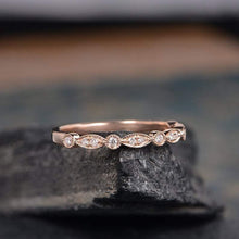 Load image into Gallery viewer, 14Kt Rose gold designer Marquise Shape Half Eternity diamond ring by diamtrendz
