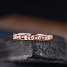 Load image into Gallery viewer, 14Kt Rose gold designer Half Eternity Natural diamond Band ring by diamtrendz