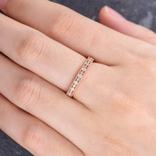 Load image into Gallery viewer, 14Kt Rose gold designer Half Eternity Natural diamond Band ring by diamtrendz