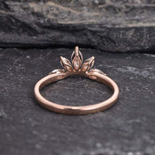Load image into Gallery viewer, 14Kt Rose gold designer Chevron V Shaped Curved Marquise Cut Natural diamond Band ring by diamtrendz