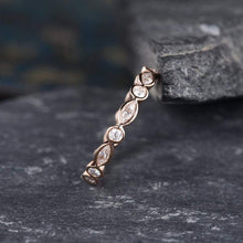 Load image into Gallery viewer, 14Kt Rose gold designer Bezel Setting Full Eternity Infinity Marquise Cut Natural diamond Band ring by diamtrendz