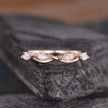 Load image into Gallery viewer, 14Kt Rose gold designer Half Eternity Infinity Marquise Cut Natural diamond Band ring by diamtrendz