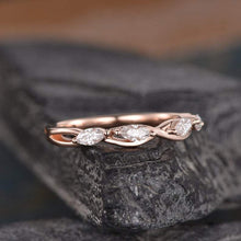 Load image into Gallery viewer, 14Kt Rose gold designer Half Eternity Infinity Marquise Cut Natural diamond Band ring by diamtrendz