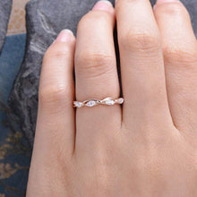 Load image into Gallery viewer, 14Kt Rose gold designer Half Eternity Infinity Marquise Cut Natural diamond Band ring by diamtrendz