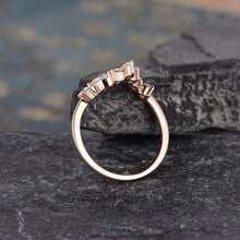 Load image into Gallery viewer, 14Kt Rose gold designer Chevron V Shaped Curved Marquise Cut Natural diamond Band ring by diamtrendz