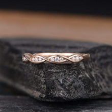 Load image into Gallery viewer, 14Kt Rose gold designer Marquise Shape Half Eternity Twist Infinity Natural diamond Band ring by diamtrendz