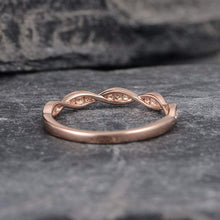 Load image into Gallery viewer, 14Kt Rose gold designer Marquise Shape Half Eternity Twist Infinity Natural diamond Band ring by diamtrendz
