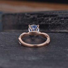 Load image into Gallery viewer, 14Kt Rose gold Moonstone diamond ring by diamtrendz