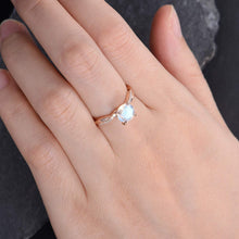 Load image into Gallery viewer, 14Kt Rose gold Moonstone diamond ring by diamtrendz