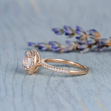 Load image into Gallery viewer, 14Kt Rose gold Moonstone diamond ring by diamtrendz