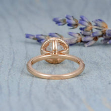 Load image into Gallery viewer, 14Kt Rose gold Moonstone diamond ring by diamtrendz