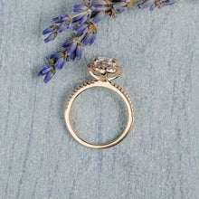 Load image into Gallery viewer, 14Kt Rose gold Moonstone diamond ring by diamtrendz