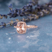 Load image into Gallery viewer, 14Kt Rose gold designer Morganite diamond ring by diamtrendz