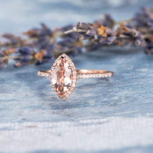Load image into Gallery viewer, 14Kt Rose gold designer Morganite diamond ring by diamtrendz