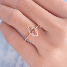 Load image into Gallery viewer, 14Kt Rose gold designer Morganite diamond ring by diamtrendz