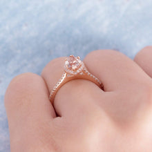 Load image into Gallery viewer, 14Kt Rose gold designer Morganite diamond ring by diamtrendz