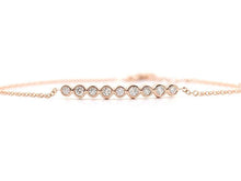Load image into Gallery viewer, 14Kt Rose Gold Chain Natural Diamond Charm Bracelet
