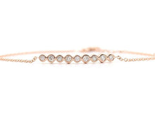Load image into Gallery viewer, 14Kt Rose Gold Chain Natural Diamond Charm Bracelet