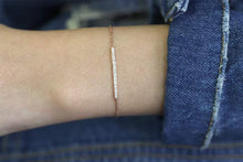 Load image into Gallery viewer, 14Kt Rose Gold Chain Natural Diamond Charm Bracelet