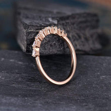 Load image into Gallery viewer, 14Kt Rose gold designer Half Eternity Pear Cut Natural diamond Band ring by diamtrendz