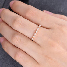Load image into Gallery viewer, 14Kt Rose gold designer Half Eternity Pear Cut Natural diamond Band ring by diamtrendz