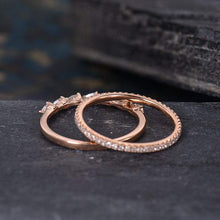 Load image into Gallery viewer, 14Kt Rose gold designer 2 Pear Cut Half Eternity Infinity Natural Diamond Band Ring by diamtrendz