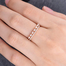 Load image into Gallery viewer, 14Kt Rose gold designer 2 Pear Cut Half Eternity Infinity Natural Diamond Band Ring by diamtrendz