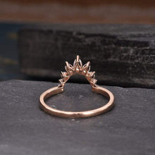 Load image into Gallery viewer, 14Kt Rose gold designer Pear Cut Chevron V Shaped Curved Natural diamond ring by diamtrendz
