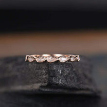 Load image into Gallery viewer, 14Kt Rose gold designer Bezel Setting Half Eternity Pear Cut Natural diamond Band ring by diamtrendz
