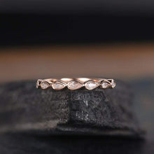 Load image into Gallery viewer, 14Kt Rose gold designer Bezel Setting Half Eternity Pear Cut Natural diamond Band ring by diamtrendz