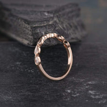 Load image into Gallery viewer, 14Kt Rose gold designer Bezel Setting Half Eternity Pear Cut Natural diamond Band ring by diamtrendz