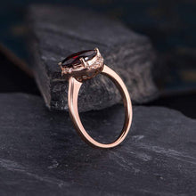 Load image into Gallery viewer, 14Kt Rose Gold Designer Red Garnet Diamond Ring by Diamtrendz