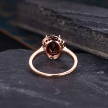 Load image into Gallery viewer, 14Kt Rose Gold Designer Red Garnet Diamond Ring by Diamtrendz