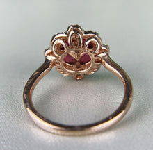 Load image into Gallery viewer, 14Kt White gold designer Red Ruby diamond ring by diamtrendz