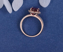 Load image into Gallery viewer, 14Kt Rose Gold Designer Red Ruby Diamond Ring by Diamtrendz