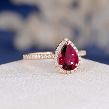 Load image into Gallery viewer, 14Kt Rose Gold Designer Red Ruby Diamond Ring by Diamtrendz
